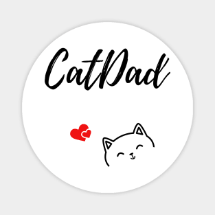 Catdad design with cute cat and hearts Magnet